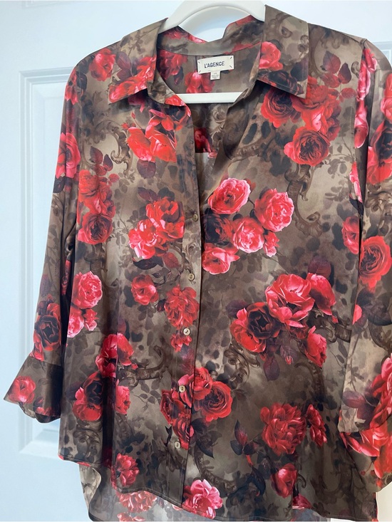 L'AGENCE Tops - L’Agence Dani Silk Floral Shirt - Like New